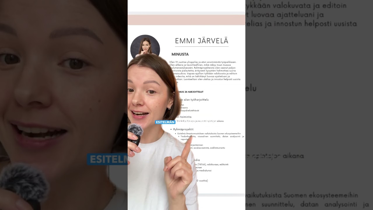 Esimerkki: CV ilman työkokemusta️